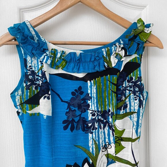 Marjorie Hamilton - 1970s Vintage Sleeveless Floral Dress - Picture 4 of 10